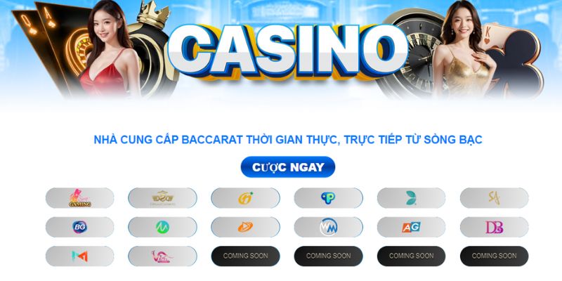 Sảnh cược casino đến từ những nhà phát hành game uy tín